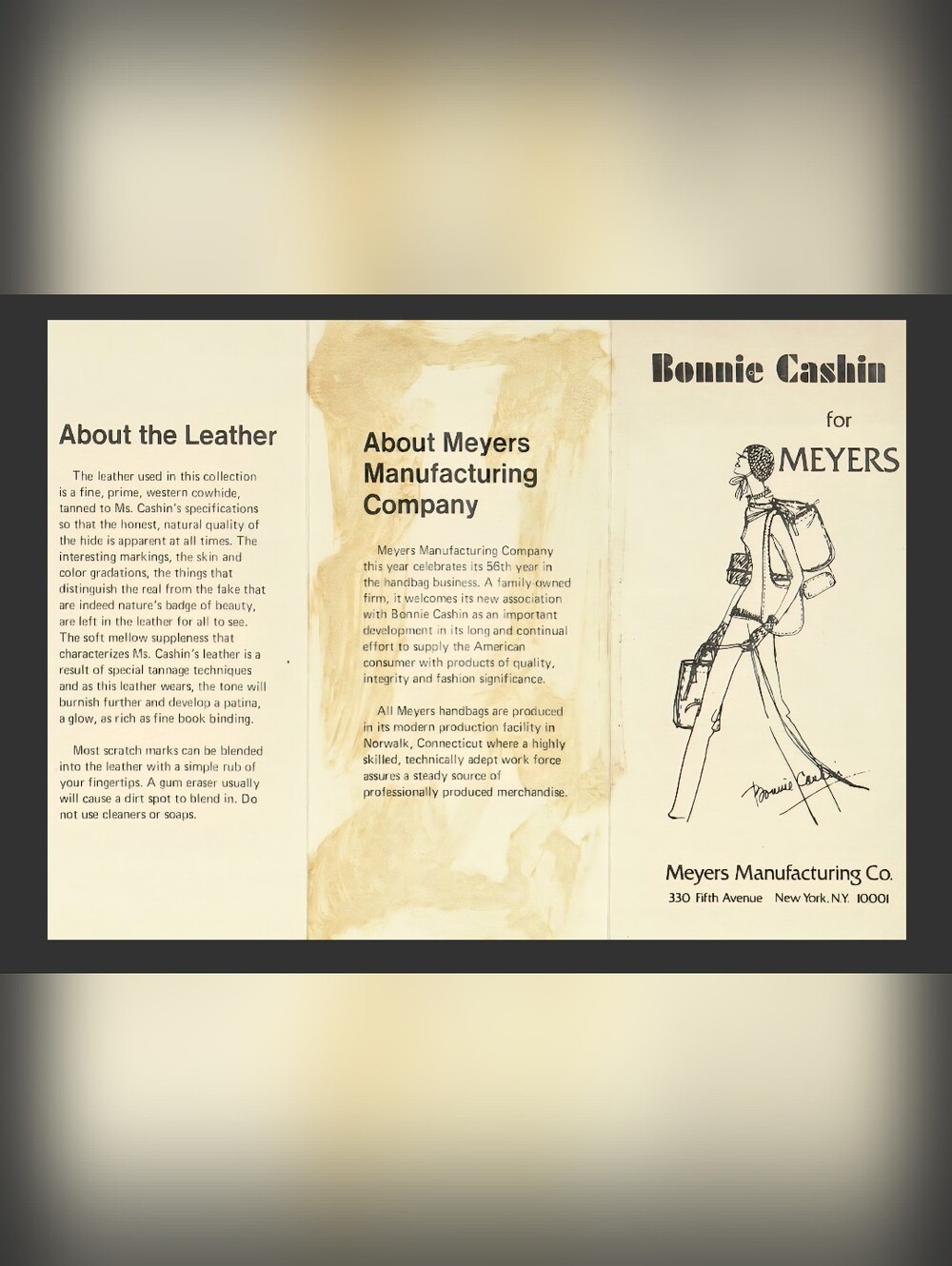 Vintage 75'-79' Bonnie Cashin For Meyers "Body Bag" w/COA - Picture 10 of 13